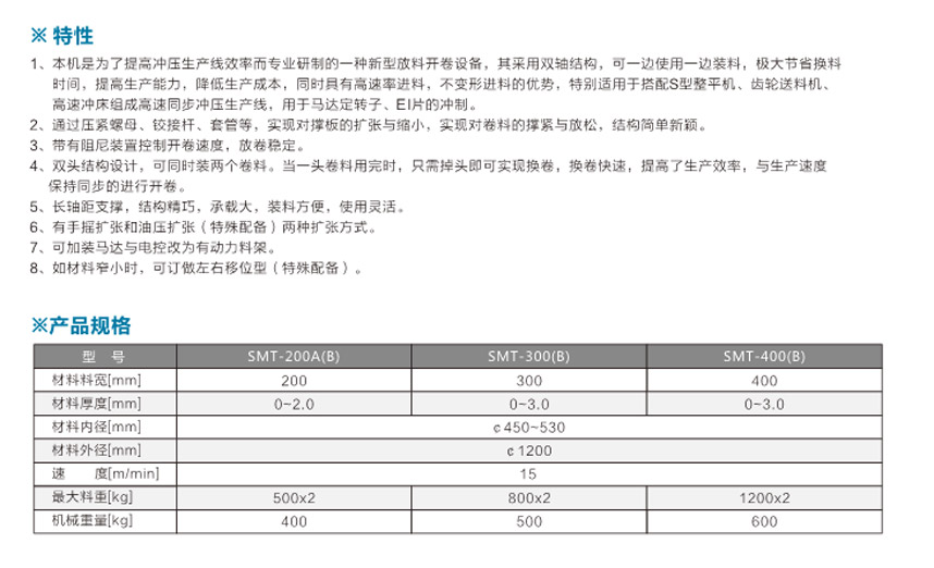 雙頭材料架有動力型SMT-B